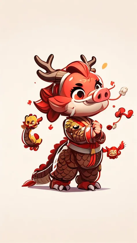 Street Fighter style masterpiece,best quality,highest detail,original,official art,aesthetic,simple background,cartoon rendering,
Cute,chibi,(long,dragon,eastern dragon),antlers,pig nose,dragon tail,stick figure,solo,
<lora:add_detail:1>,<lora:shie02:0.6>,<lora:dragon:0.8>, . Vibrant, dynamic, arcade, 2D fighting game, highly detailed, reminiscent of Street Fighter series