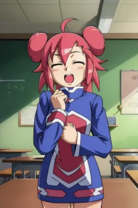 __compose__,(best_quality, anime_screencap),(1girl,solo,blue_dress,pink_hair,bun_hair),(classroom,cowboy_shot),((moe:1.5)) <lora:MOE_v1-000005:0.85:OUTD>