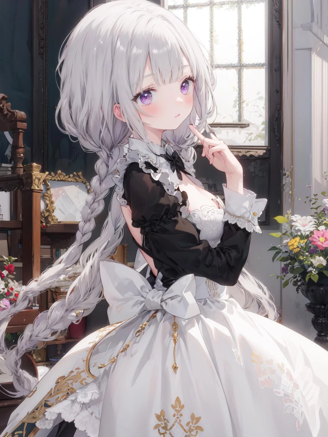 masterpiece, best quality, upper body, from side,
(1girl),gilberta, gilberta(maid), full body, white pantyhose, <lora:gilberta:1>