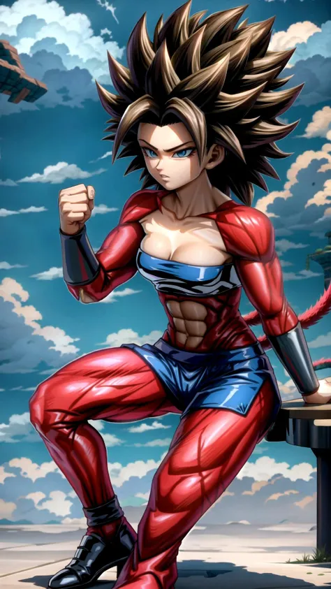 1girl, BREAK, <lora:ssj4:0.7> ssj4, abs, body fur, jewelry, long hair, monkey tail, muscular, pectorals, red fur, spiked hair, tail, <lora:hairdetailer:0.3> <lora:add_detail:0.3> BREAK, <lora:Caulifla:0.7> caulifla <lora:FluffyStyle:0.6> FluffyStyle, masterpiece, best quality, extremely detailed, highly quality, 4k, sharp focus, professional, sharp focus, award winning, cinematic lighting, octane render, unreal engine, volumetrics dtx, Wallpaper,