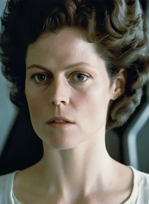 beautiful cute Sigourney Weaver, fine - art photography, soft portrait shot 8 k, mid length, ultrarealistic uhd faces, unsplash, kodak ultra max 800, 85 mm, intricate, casual pose, centered symmetrical composition, stunning photos, masterpiece, grainy, centered composition, (sharp face:1.2) <lora:Sigourney Weaver:0.7>