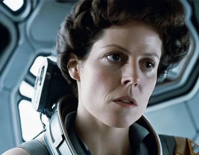 portrait of beautiful cute Sigourney Weaver as an astronaut with helmet on inside a spaceship, star wars, fine - art photography, soft portrait shot 8 k, mid length, ultrarealistic uhd faces, unsplash, kodak ultra max 800, 85 mm, intricate, casual pose, centered symmetrical composition, stunning photos, masterpiece, grainy, centered composition, (sharp face:1.2) <lora:Sigourney Weaver:0.7>
