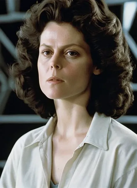 beautiful cute Sigourney Weaver, fine - art photography, soft portrait shot 8 k, mid length, ultrarealistic uhd faces, unsplash, kodak ultra max 800, 85 mm, intricate, casual pose, centered symmetrical composition, stunning photos, masterpiece, grainy, centered composition, (sharp face:1.2) <lora:Sigourney Weaver:0.7>