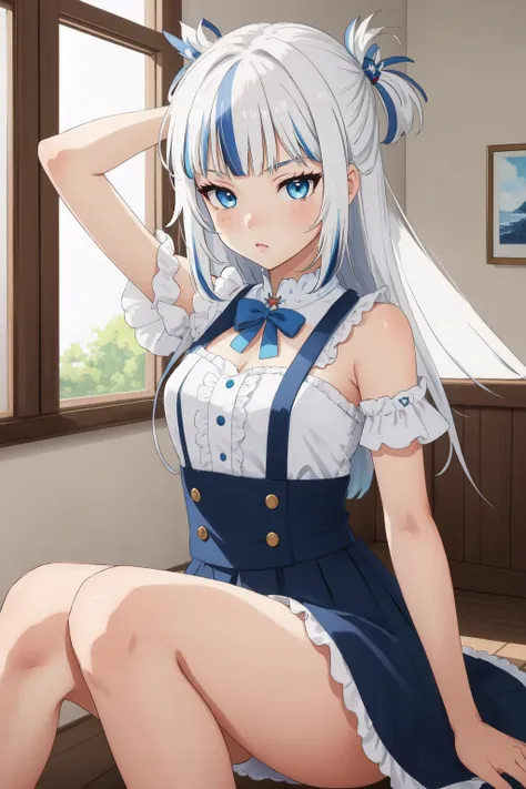 (masterpiece, best quality),  intricate details,
1girl, <lora:Gawr Gura:0.8> gawr gura,   white hair, blue streaked hair,  blue eyes, 
 <lora:Tsurime:1> tsurime,