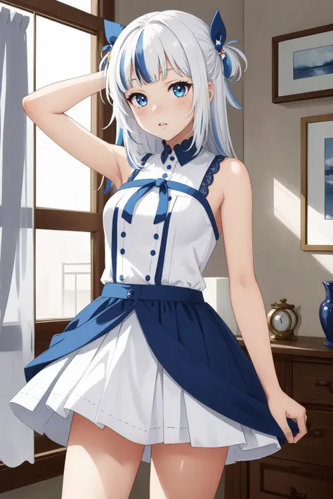 (masterpiece, best quality),  intricate details,
1girl, <lora:Gawr Gura:0.8> gawr gura,   white hair, blue streaked hair,  blue eyes, 
 <lora:Tsurime:0> tsurime,