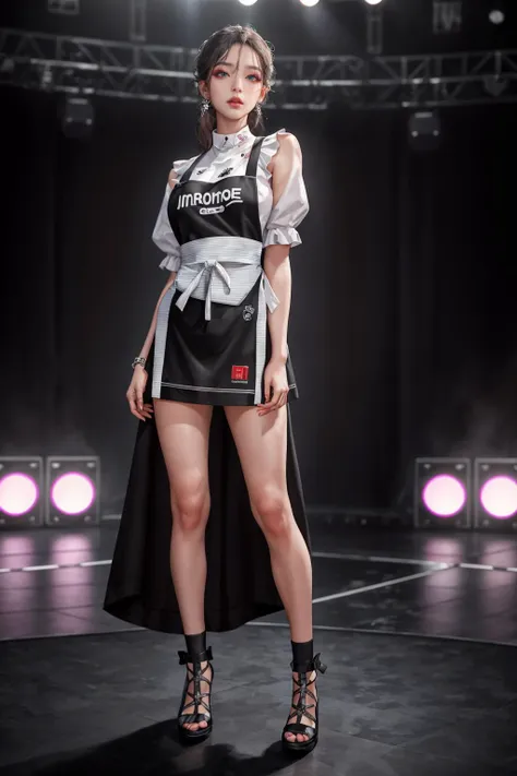 highres,absurdres,masterpiece,best quality,original,extremely detailed CG,extremely detailed wallpaper,perfect lighting,jitome,lips,makeup,standing on the stage,blurry background,
<lora:edgFuturisticAprons:0.8>,edgFut_clothing,edgApron,wearing ([edgFut_clothing|apron]::0.5),futuristic outfit,