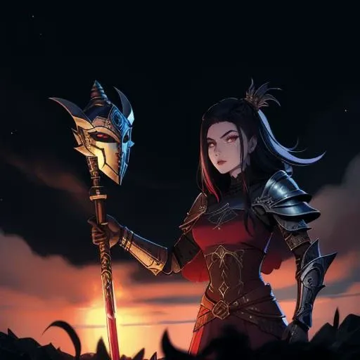 <lora:ErisCh:0.7>,erisch,eris,woman,, warrior, Knight warrior helmet skyrim mask elder scrolls v nordic armor bethesda adam adamowicz illustration character design concept, cosplay, rpg portrait, intricate detail, harvest fall vibrancy