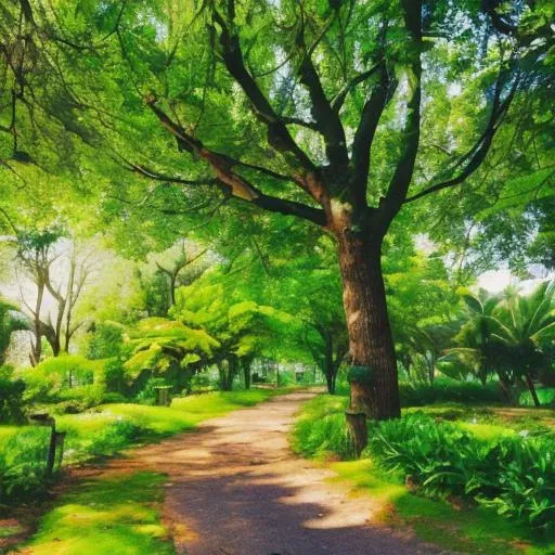 In the midst of a bustling city, find refuge in a verdant urban oasis, where greenery abounds and the rustling of leaves provides a soothing soundtrack to your day, Tranquility, Serenity, Biodiversity, Wildlife, Foliage, Canopy, Undergrowth, Ecosystem, Flora, Fauna, dense-forest-5000