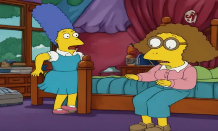 Marge Simpson in her bedroom ArthurShow <lora:SDXL-ArthurShow-Lora:1>, Very detailed, clean, high quality, sharp image