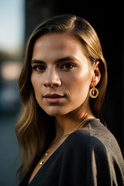Realistic photo of a beautiful h4yl3y4-v1 woman, 1girl, solo, long hair, looking at viewer, (((blonde hair))), jewelry, earrings, parted lips, lips, border, portrait, realistic, black border, soft lighting, professional Photography, Photorealistic, detailed, RAW, analog, sharp focus, 8k, HD, DSLR, high quality, Fujifilm XT3, film grain, award winning, masterpiece<lora:h4yl3y4-v1:1.0>