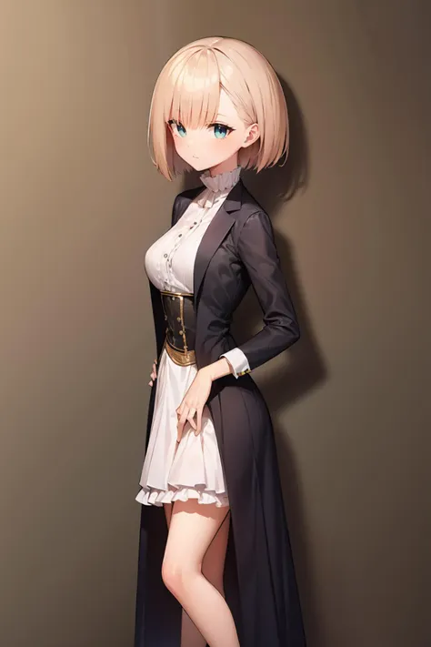 (masterpiece, best quality), 1girl, (solo), looking at viewer,
BREAK
<lora:kotee-62:0.9>, (sfw:1.2),
BREAK
bored, disinterest, jitome,
coral eyes,
Neon Yellow hair,
short hair,
bangs,
BREAK
medium breasts,
from side, from above,
BREAK
formal party wear, party dress, long skirt, frills, ribbons, corset, lace, buttons, long sleeves, turtleneck, high collar,