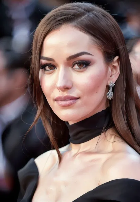 portrait of zxzxfahriye in black shiny clothes is posing to cameras on oscar award red carpet with happy face , by greg rutkowski, depth of field,
<lora:fahriye-000024:0.7>, Photorealistic, Hyperrealistic, Hyperdetailed, analog style, detailed skin, matte skin, soft lighting, subsurface scattering, realistic, heavy shadow, masterpiece, best quality, ultra realistic, 8k, golden ratio, Intricate, High Detail, film photography, soft focus, RAW candid cinema, 16mm, color graded portra 400 film, remarkable color, ultra realistic, textured skin, remarkable detailed pupils, realistic dull skin noise, visible skin detail, skin fuzz, dry skin, shot with cinematic camera