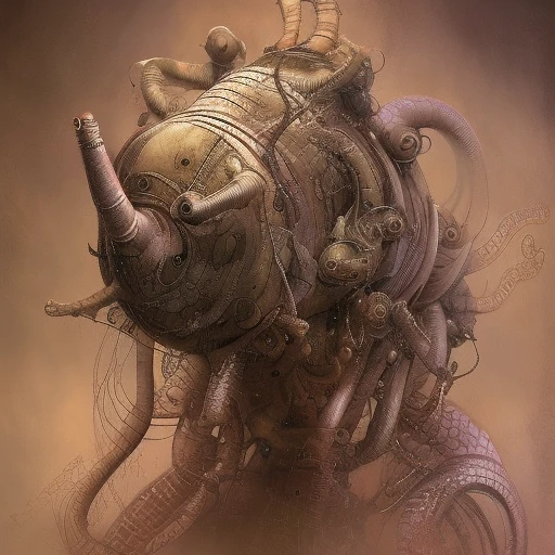 steampunk axolotl, masterpiece, intricate, elegant, highly detailed, digital painting, smooth, sharp focus, illustration, art by james gurney, graeme base, brian froud , alan lee