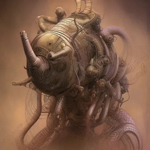 steampunk axolotl, masterpiece, intricate, elegant, highly detailed, digital painting, smooth, sharp focus, illustration, art by james gurney, graeme base, brian froud , alan lee