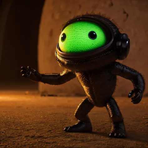 cute and adorable  alien, cute big circular reflective eyes, long body fuzzy fur, Pixar render, unreal engine cinematic smooth, intricate detail, cinematic