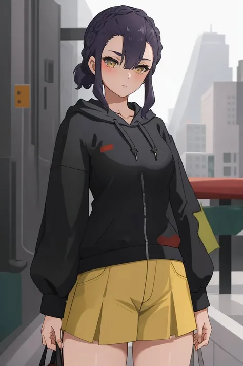 masterpiece, absurdres , 1 girl, <lora:Sabina Fardin:0.6>,casual outfit,city style,hoodie