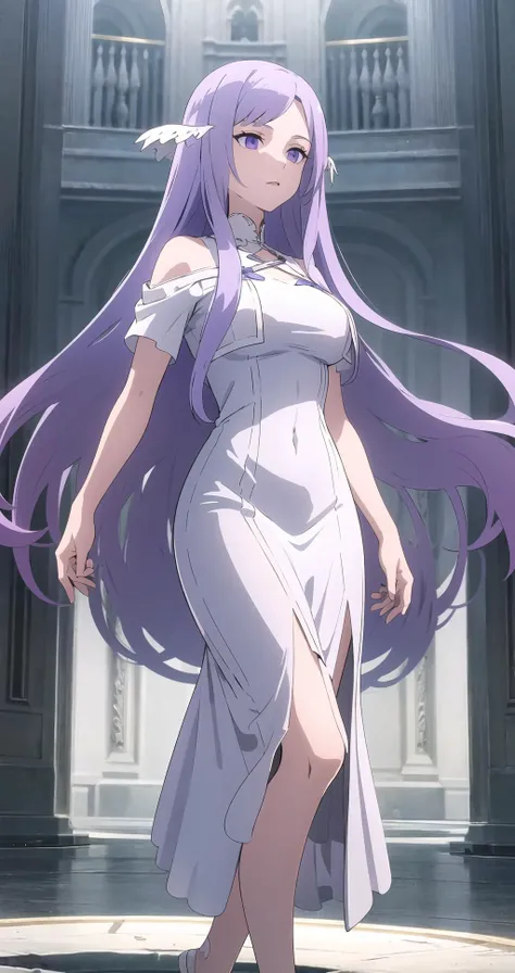 Best quality,Masterpiece,high resolution,Only,{short wedding dress:1.40},{tie:1.20},handsome,{Medusa_FGO:1.15},long_hair,purple_hair,very_long_hair,purple_eyes,breasts,Big_breasts
