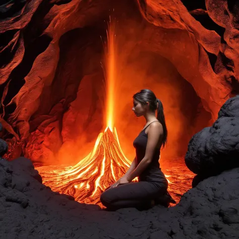 kn33l1ng, 1girl, solo, masterpiece, best quality, super detailed, extremely delicate and beautiful, (sharpening):1.6, symmetry, full body, kneeling, facing viewer, looking at viewer, volcanic caves, lava flows, smoke and death, 
<lora:SDXL KneelingHeels CF kn33l1ng:0.9>
<lora:SDXL Darkness_Cinema:1> 
<lora:SDXL Detail Tweaker XL ç»èè°æ´å¨ -3 3:1>