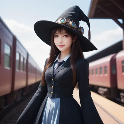 1girl, fantasy, light, witch, magic, anime film ,steampunkai,robot, witch hat, witch dress,train,
<lora:Princess Lucia 800M SDXL-000006:0.5>
<lora:25rino 800 SDXL-000010:0.5>