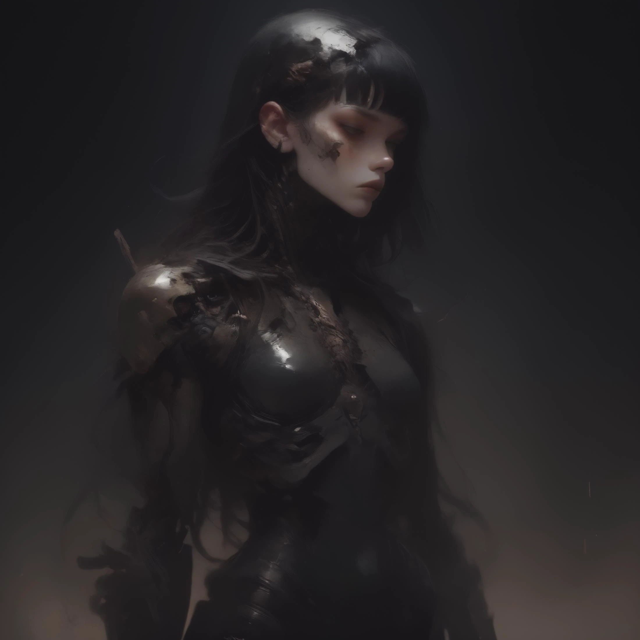 score_9, score_8_up, score_7_up, 1girl, solo, very long hair, bangs, desert background, black hair, black eyes, closed mouth, small breasts, blunt bangs, very short hair, from side, profile, expressionless, science fiction, android, cable, mechanical arms, cyborg, robot joints, mechanical parts, tube, spine, rust, worn down, broken
<lora:BioPunky:1>
<lora:Concept Art Twilight Style SDXL_LoRA_Pony Diffusion V6 XL:1>
<lora:g0th1cPXL:0.5> g0thicPXL, glowing, neon,