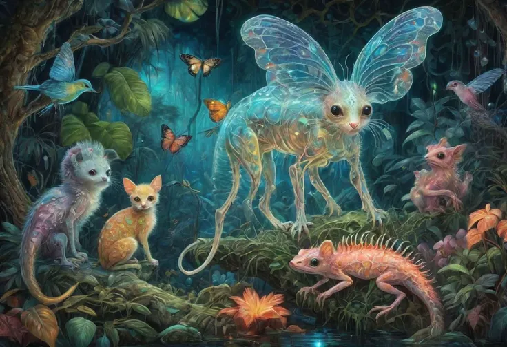 translucent and bioluminescent animal,
xray art,
background exotic jungle,
illustration,
extreme detail,
digital art,
4k,
ultra hd,
oil painting,
impressionist,
pastel colors,
illustration,
beautiful,
cinematic lighting,
highly detailed,
mark ryden,
hyper-realistic,
hyper-detailed,
airbrush art,
by Josephine Wall,
ultra hd,
realistic,
vivid colors,
highly detailed,
UHD drawing,
pen and ink,
perfect composition,
beautiful detailed intricate insanely detailed octane render trending on artstation,
8k artistic photography,
photorealistic concept art,
soft natural volumetric cinematic perfect light