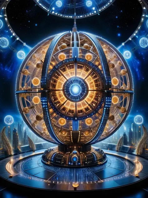masterpiece photo of 
Dyson's sphere, Type 2 civilization planetary device on the Kardachev scale, in space, stars, 
<lora:xl_more_art-full_v1:0.25> <lora:ral-ledlights-sdxl:0.9> ral-ledlights <lora:Metropolis_Movie_Style_SDXL:0.3> mad-ropolis-movie, futuristic, art deco, expressionist, 1920s,