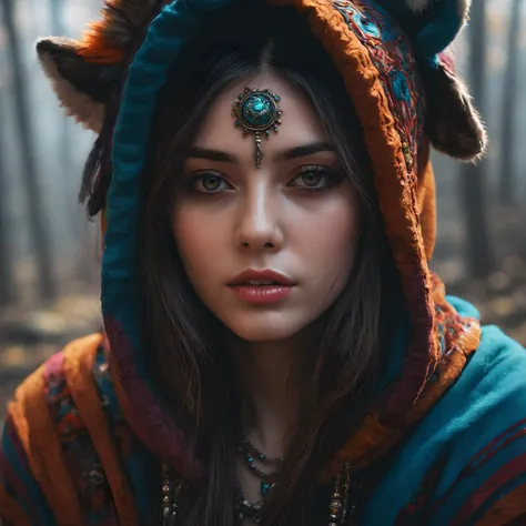 photoshoot, expressionism art designed by Klaus Pillon, colorful art, Unpredictable spareribs, Bathed in shadows, Cozy, Hippiepunk, F/2.8, intricate, Dota style, ((detailed face)),