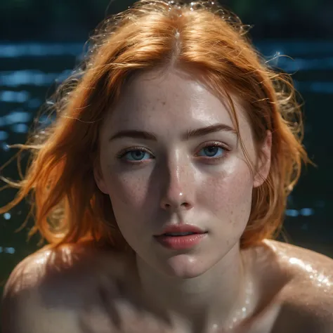 photo of a woman (caught night swimming), cute (unaware:1.5) girl, out in a calm lake, voyeurism, ((detailed face)), head, freckles, (detailed faces), 35mm photograph, RAW, film, professional, vibrant colors, detailed skin texture, detailed cloth texture, beautiful detailed perfect face, intricate sharp details, ultra high res, beautiful detailed perfect face, (realistic skin texture:0.99), 8k uhd, amazing level of detail, masterpiece, (by moonlight:0.9), Strawberry-Blonde hair, (mist rising in the background, hazy:1.3), (nudity:0.3), (large breasts:0.3), in the dark, shadowy, vulnerable, large breasts:1.1, night time, . 4k, highly detailed. skin imperfections, freckles, detailed skin texture, natural skin texture, detailed cloth texture, beautiful detailed perfect face, perfect face, (high quality, best quality:1.3), Extremely high-resolution, photographic, lifelike, 8k, photo-realistic, amateur photo, UHD, cinestill 800 tungsten , cinematic photography by sofia coppola, Fujifilm Superia Premium 400, Nikon D850 film stock photograph Kodak Portra 400 camera f1.6 lens, <lora:add_detail:0.25>