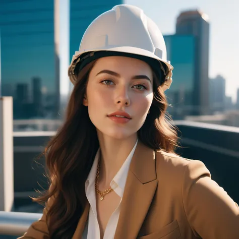 (masterpiece, best quality, hires, high resolution:1.2), extremely detailed, realistic, highres, (Volumetric lighting, sunlight, cinematic lighting, rim lighting:1.25), 20 yo woman, (fit, slim:0.7), (long hair:0.7), view from behind, big round ass, big perfect ass, ass view, ass photo, amazing round ass, sexy, perfect body, detailed gorgeous face, freckled skin, pale skin, long hair, (from behind, ass: 1.4), (naked: 1.1), (work suit, jacket, worker helmet, worker garterbelt:1) , (sitting: 1.2) , (necklaces:1), (sneakers:0.75), (hammer, screwdriver:0.5), (background in a construction site on a skyscraper:1.1), sunny day, radiating an atmosphere of opulence and relaxation, Vintage Waves. 4k, highly detailed. skin imperfections, freckles, detailed skin texture, natural skin texture, detailed cloth texture, beautiful detailed perfect face, perfect face, (high quality, best quality:1.3), Extremely high-resolution, photographic, lifelike, 8k, photo-realistic, amateur photo, UHD, cinestill 800 tungsten , cinematic photography by sofia coppola, Fujifilm Superia Premium 400, Nikon D850 film stock photograph Kodak Portra 400 camera f1.6 lens, <lora:add_detail:0.25>