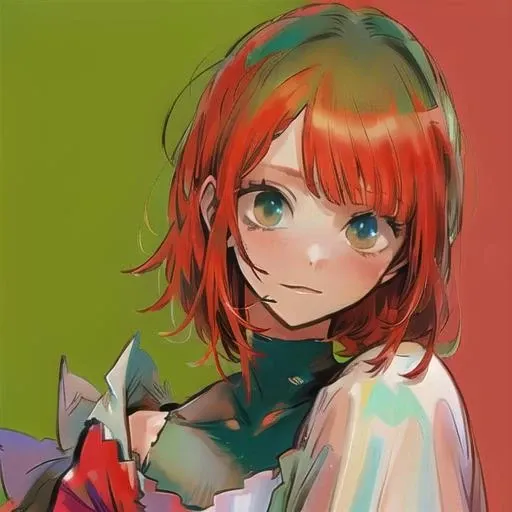 green hair, red hair, green and red hair