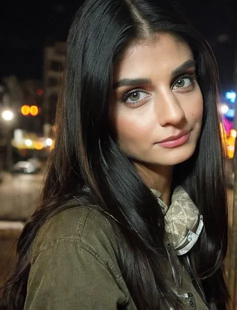 (photo of a gorgeous woman), (medium hair), (soft even lighting), (apocalyptic city behind), ((wearing army clothes)), detailed face, detailed eyes, ((close-up photo)), masterpiece, ((best quality)), (eye contact), looking at the viewer, centred, shot from front, <lora:Payal_Gaming:0.9>
