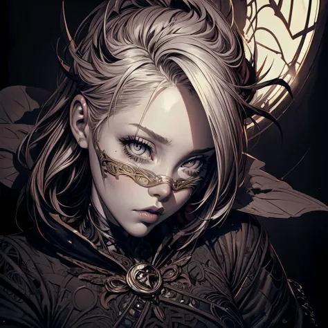 professional photograph of a vigilant and punk girl by sandra Chevrier and brian froud and J.A.W. Cooper , bold lines, hyper detailed, dark limited palette, dramatic lighting, beautiful shadow, (intricate details, masterpiece, best quality:1.4), <lora:add_detail:1>
