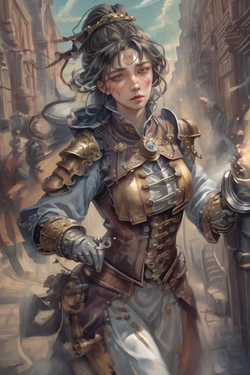 a profestional picutre of 1man, <lora:Clothing - SteamPunk Armor:0.7> steam4rmor , warrior with armor with golden elements and metal parts, ,Behavior: The character's fingers trace invisible lines as they mutter incantations, their eyes half-lidded in concentration. Their movements are slow and hypnotic, radiating an aura of arcane mystery., ,camera angle dutch angle and portrait, ((photorealism)),unreal 5 daz,perfectly drawed hands,perfectly drawed face,perfect body,extremely detailed artgerm greg rutkowski greg,((ultrasharp)),((masterpiece)),((best quality)),((ultradetailed)),((intricated details)),ultradetailed character,detailed face,intricated face details,<lyco:GoodHands-beta2:1>,extremaly detailed background,perfectly detailed face,character focus,intricated details of face,fFaceDetail <lora:add_detail:0.7> ultra realistic,32k,RAW photo,(high detailed skin:1.2),(8k uhd:1.1),dslr,soft lighting,high quality,film grain,(beautiful and aesthetic:1.2),(extremely detailed:1.1), perfect face