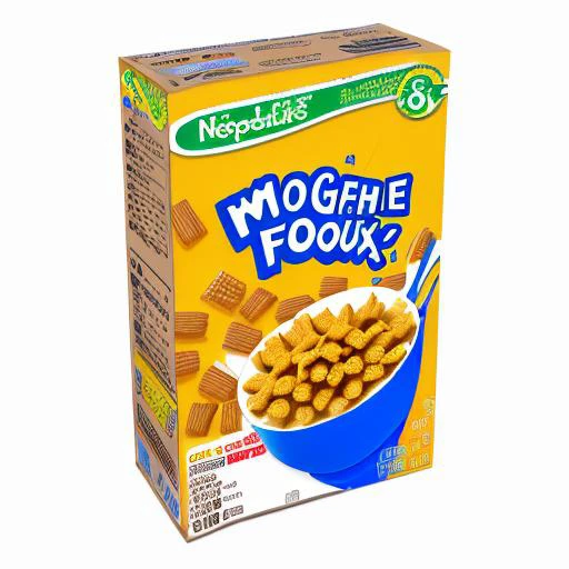 cereal box, food, food focus, english text, no humans, blue, simple background <lora:Cereal_Box:1>