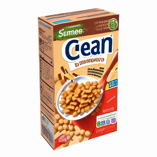 cereal box, food, food focus, english text, no humans, dark blue, simple background <lora:Cereal_Box:1>