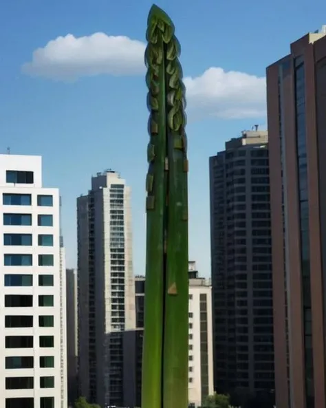 no humans, objectification, <lora:vertical_vegetables_v2:0.5>, building, cityscape, asparagus