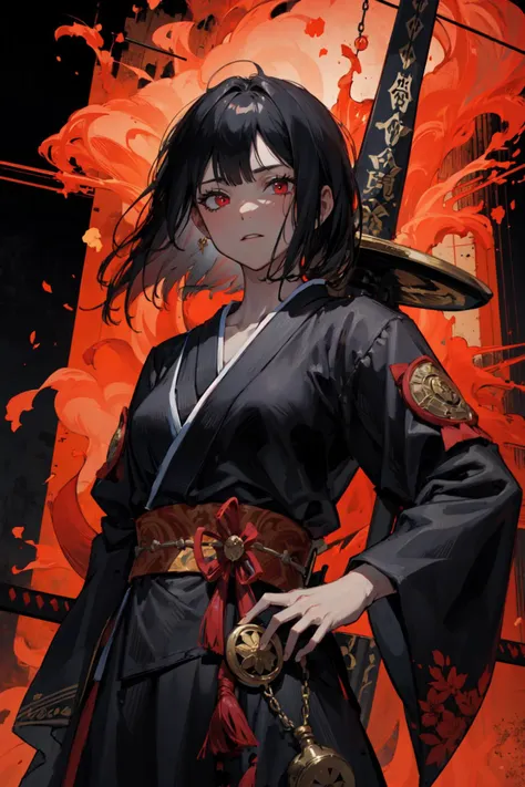 (best art,tyrannical,8k,golden ratio,samurai style giant sword,:1.3), perfect detail ruins background,
dark red theme, red theme, white skin,1girl,black short hair,red glowing eyes,
ultra high res, masterpiece, best quality,<lora:Concept_SwordOverShoulder:0.2> weapon over shoulder,standing,hand on hip <lora:Ryoshu-05:0.8>