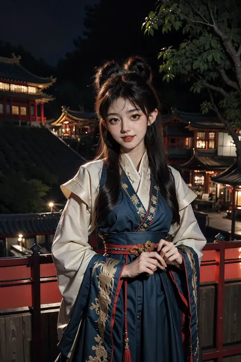 (soft illumination, low contrast),enchanting elegance, atmospheric depth, masterful technique, naturalistic representations, harmonious composition, creative refinement, striking juxtapositions,
1girl,long high bun hair,xiake, laughing, dynamic pose,
outdoors, garden, east asia architecture