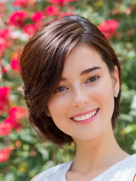 beautiful young perfect hoacb girl in front of a flower shop, blemishes, hazel green eyes, detailed fingers, solo, full body shot, innocent face, teasing, happy, smile, innocence, cute, angelic, sweet, cherubic, full length shot, wide shot, tall shot, vertical shot, standing shot, establishing shot, smooth skin, detailed face, facial details, refined, delicate, expressive, accurate, full details.  highly detailed, symmetrical face:1.3, eyes open, precise, perfect, striking, expressive, engaging, photorealistic, 8k, realistic, high resolution, life-like, detailed, vibrant, sharp, volumetric lighting, realistic, photorealistic reflections, interactive, advanced, high-quality, engaging, real-time, 48-bit, 32-bit