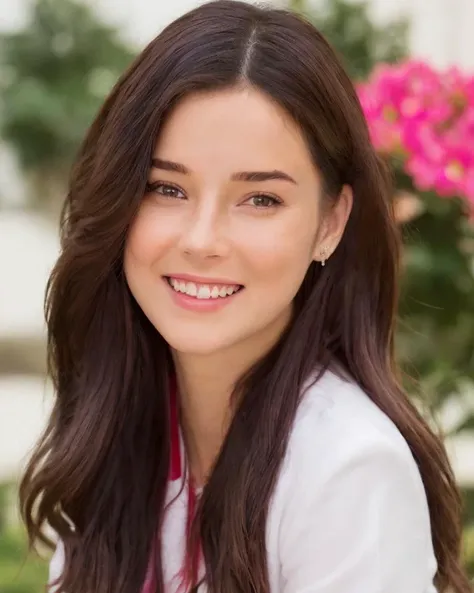 beautiful young perfect hoacb girl in front of a flower shop, blemishes, hazel green eyes, detailed fingers, solo, full body shot, innocent face, teasing, happy, smile, innocence, cute, angelic, sweet, cherubic, full length shot, wide shot, tall shot, vertical shot, standing shot, establishing shot, smooth skin, detailed face, facial details, refined, delicate, expressive, accurate, full details.  highly detailed, symmetrical face:1.3, eyes open, precise, perfect, striking, expressive, engaging, photorealistic, 8k, realistic, high resolution, life-like, detailed, vibrant, sharp, volumetric lighting, realistic, photorealistic reflections, interactive, advanced, high-quality, engaging, real-time, 48-bit, 32-bit