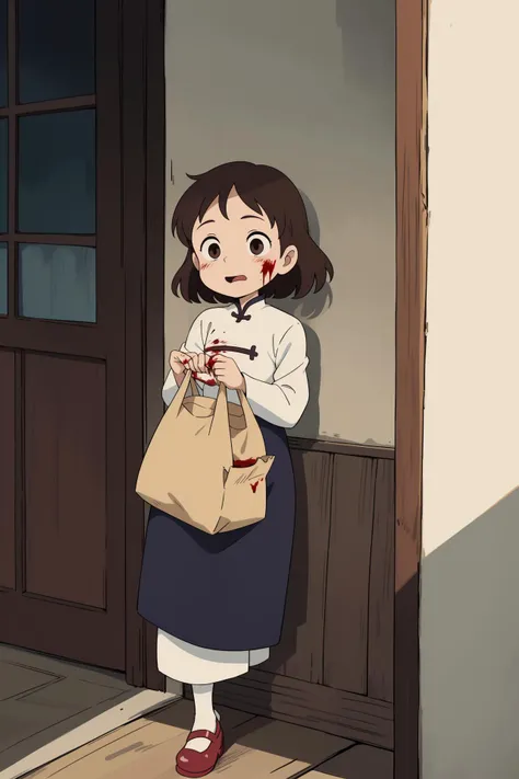 girl, chestnut brown, , ((aodai:1.2)) , (masterpiece, best quality:1.6), from up on poppy hill, Bathed in shadows, Panama, ð¥´, tanzania, (horror style:1.4), blood,