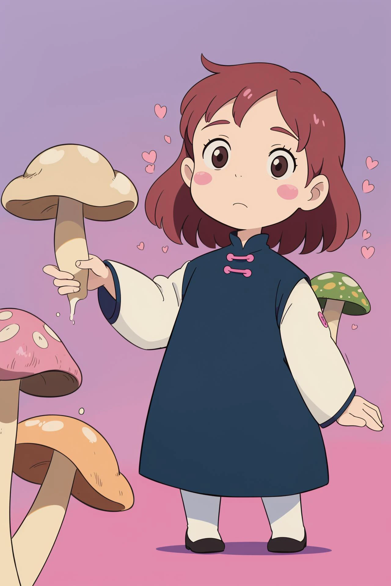 ((sticker design, deep pink background)), old women, mushroom brown, , ((aodai:1.2)) , (masterpiece, best quality:1.6), ghibli, at Dusk, Tallinn, ð«, Awful,