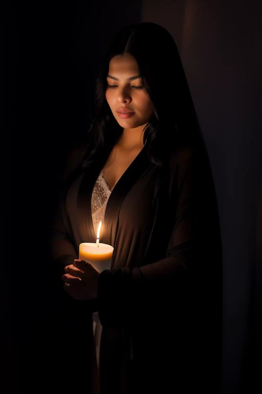 DEN_kimberly_delgado,
(in a dark room in (pitch black:1.2) amongst a (candle light vigil:1.2), (candles:1.1), (candle light:1.1), (pitch black room:1.2), (darkness:1.1), wearing a (sheer robe:1.1), robe, sheer, (lots of candles:1.2):1.2),
bokeh, f1.4, 40mm, photorealistic, raw, 8k, textured skin, skin pores, intricate details <lora:epi_noiseoffset2:1>, epiCRealism <lora:ClothingAdjuster3:-1>