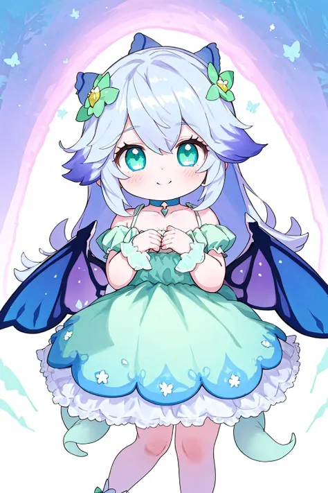 {{{{{masterpiece}}}}}, {{{{{best quality}}}}}, {{{{{ultra detailed}}}}}, {{{{{high res}}}}}, {{{{{8k}}}}}, {{{{{Notte (Dragalia Lost)}}}}}, {1girl}, {{{fairy girl}}}, {cute face}, blue eyes, {beautiful detailed eyes}, pastel pink hair, {white flowers in hair}, {{pastel yellow fairy wings}}, {pastel light green dress with black accents}, enchanted forest, floating, [fit body], large chest, {{{{{photorealistic}}}}}, {{{{{ultra realistic}}}}}, {{{full body}}}, smile, cheerful, {gold choker}, {makeup}, {{{{{glowing particles in air}}}}}, {{{bloom lighting}}}, depth of field, looking at viewer, cute, pretty, beautiful, sexy, perfect body, {{{{{perfect anatomy}}}}}, {{{{{hands behind body}}}}}