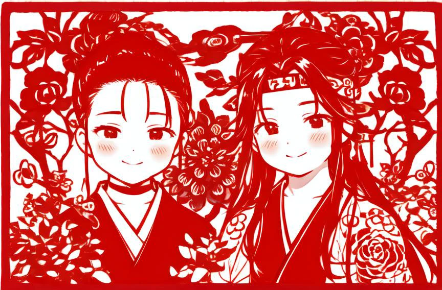 Realistic chinese paper cut art style