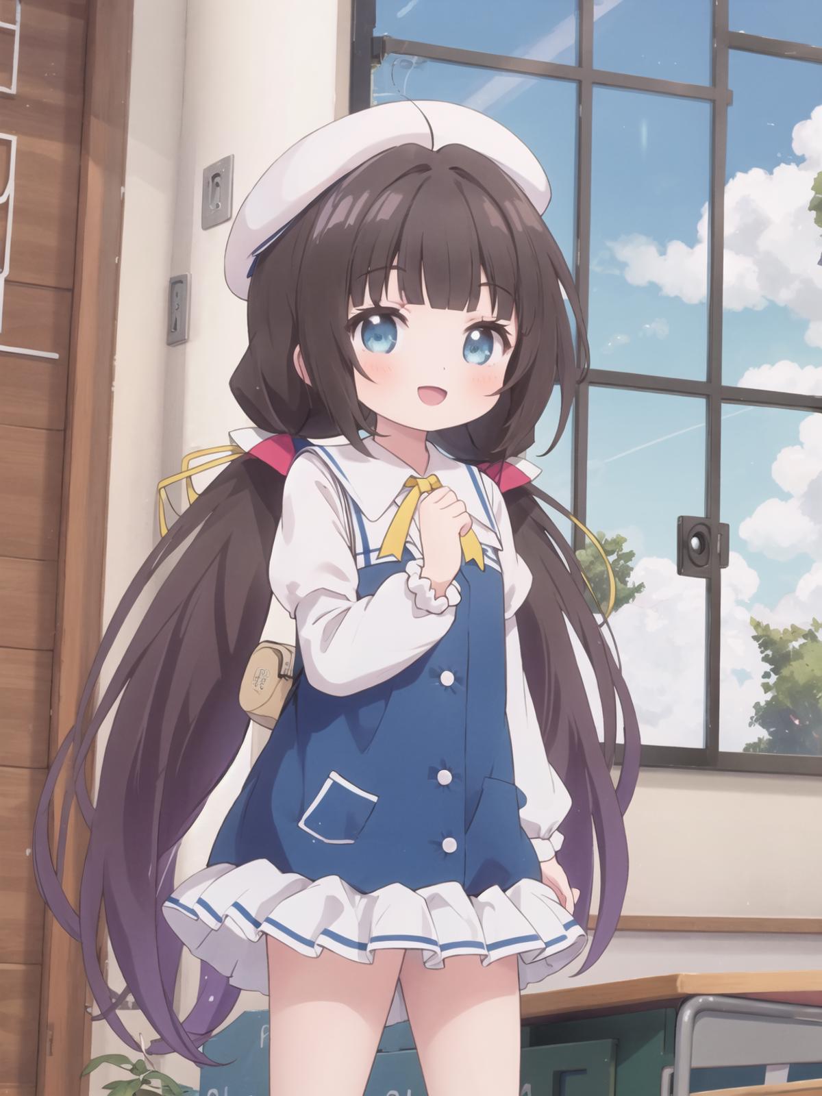 Anime girl in sailor outfit standing in front of a window - SeaArt AI