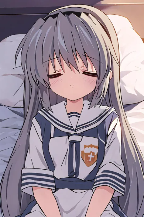 <lora:tomoyo_v2:1>,1girl,eyes_closed,yuri,sleeping,