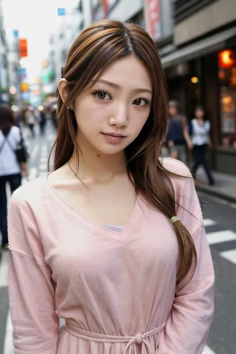 RAW portrait photo, GotouMaki in busy Tokyo streets,  fcDetailPortrait