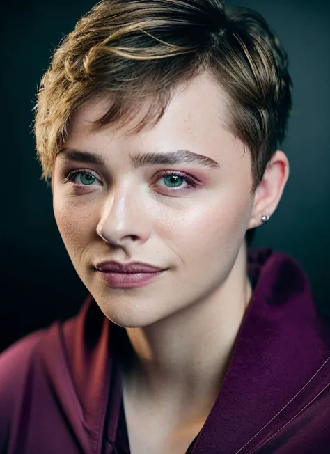portrait of skswoman, confident , wearing sleepwear , with dark red Shag haircut , background lake epic (photo, studio lighting, hard light, sony a7, 50 mm, matte skin, pores, colors, hyperdetailed, hyperrealistic), <lyco:Chloe Grace Moretz:1.1>