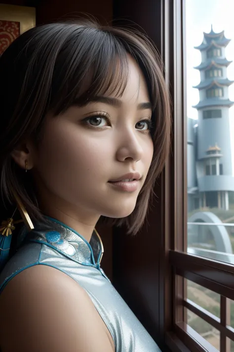 1girl, (architecture art by Frank Gehry:1.3) , epic Cinematic still, Light sparkles, extreme close-up shot of a Boundless Voluminous ("The establishment of the Han Dynasty in China":1.3) , attractive, forest and Sagebrush background, desolate cityscape and dungeon, Snowy, Sharp and in focus, Dark and Gritty, Catholicpunk, dramatic lighting, 50mm, Kodachrome, Liminal dream, Vitrail, "I'm not a girl, not yet a woman.", Pixabay, Unsplash
